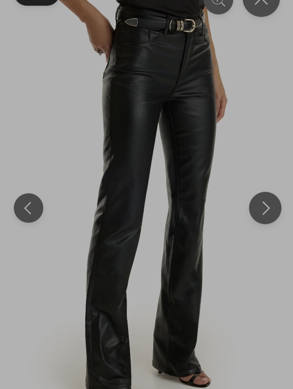 GUESS NWT REAL GENUINE SOFT LEATHER STRAIGHT CUT HIGH RISE JEANS SIZE 10 - Picture 1 of 10